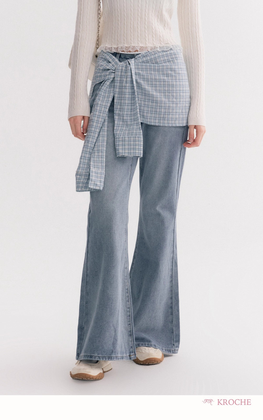 Kroche High-Waist Slim-Fit Bootcut Jeans