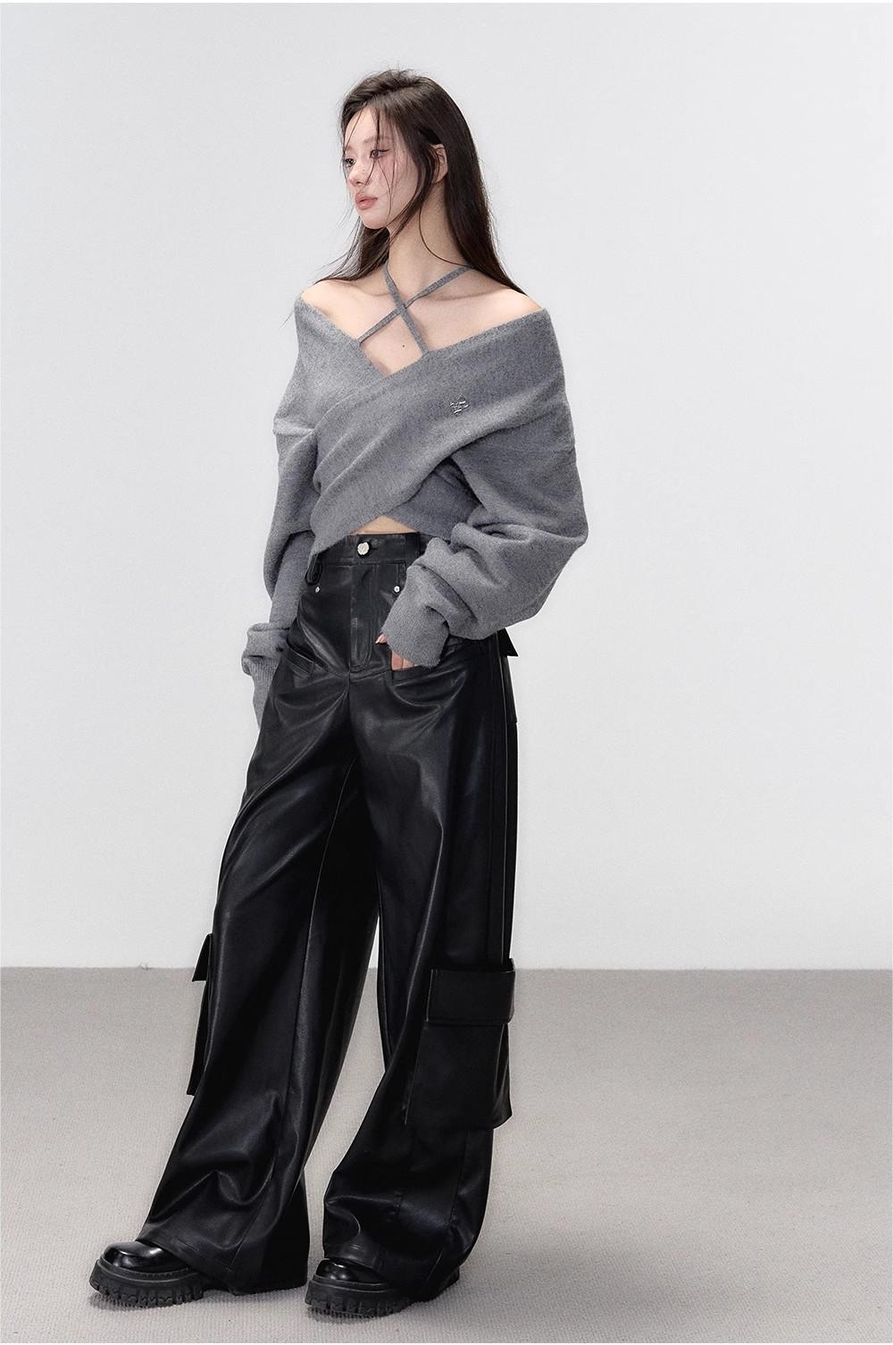 VIA PITTI in stock Sale [Best Seller] Off Shoulder Knit Top