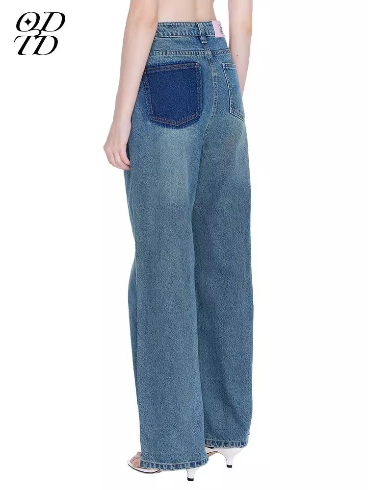 ODTD High waisted casual jeans（with belt）