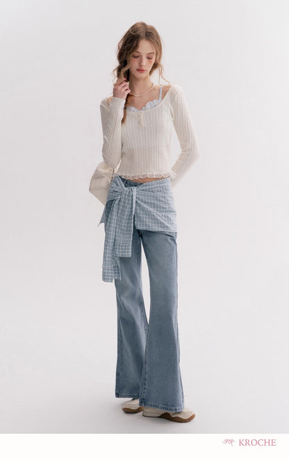 Kroche High-Waist Slim-Fit Bootcut Jeans