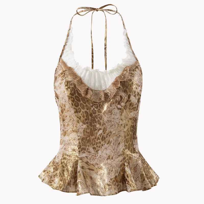 JELLOJELLO Ruffle tied lace decorative nail bead top