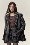 VIA PITTI PU leather jacket Or leather skirt
