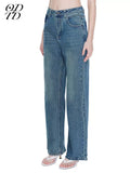 ODTD High waisted casual jeans（with belt）