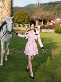 Masion Wester Pink Iris Diamond Dress & Suit Coat