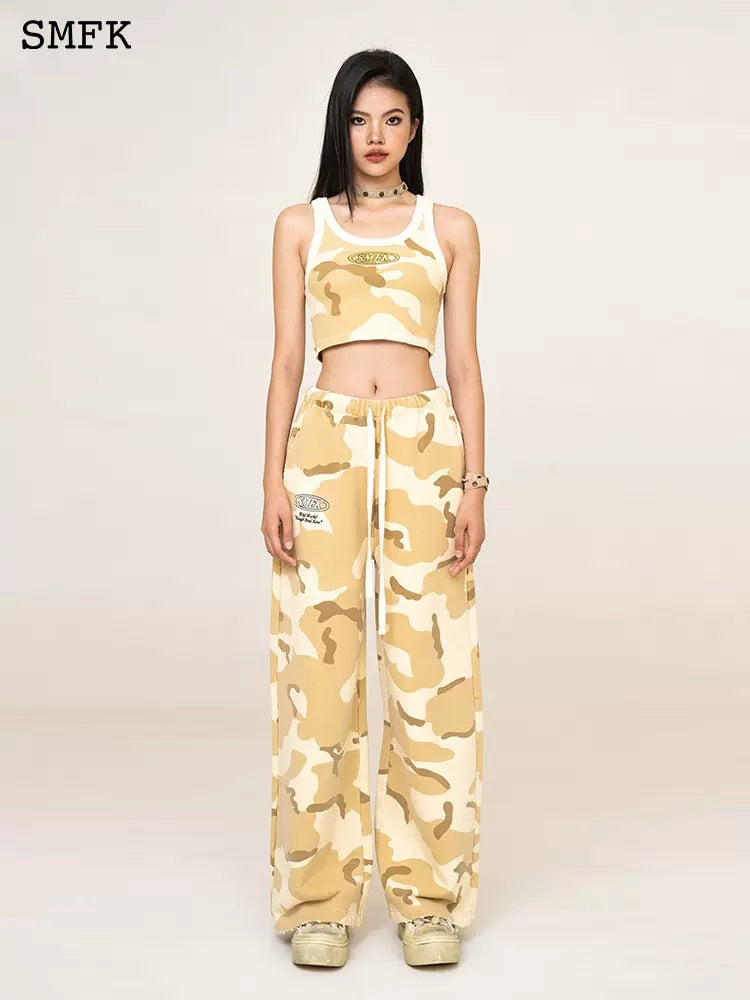 SMFK wild world camo wide leg pants