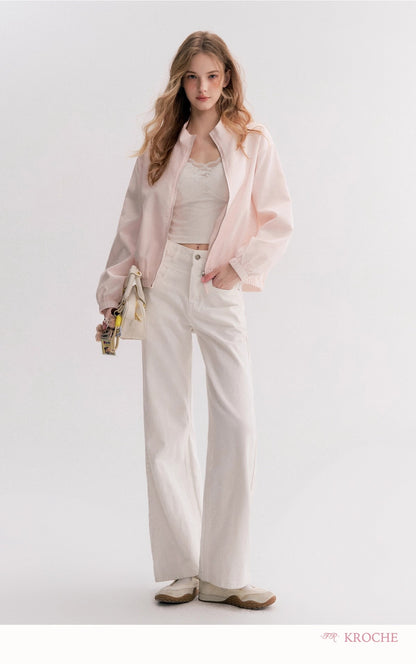 Kroche Ribbed Oversized Bomber Jacket