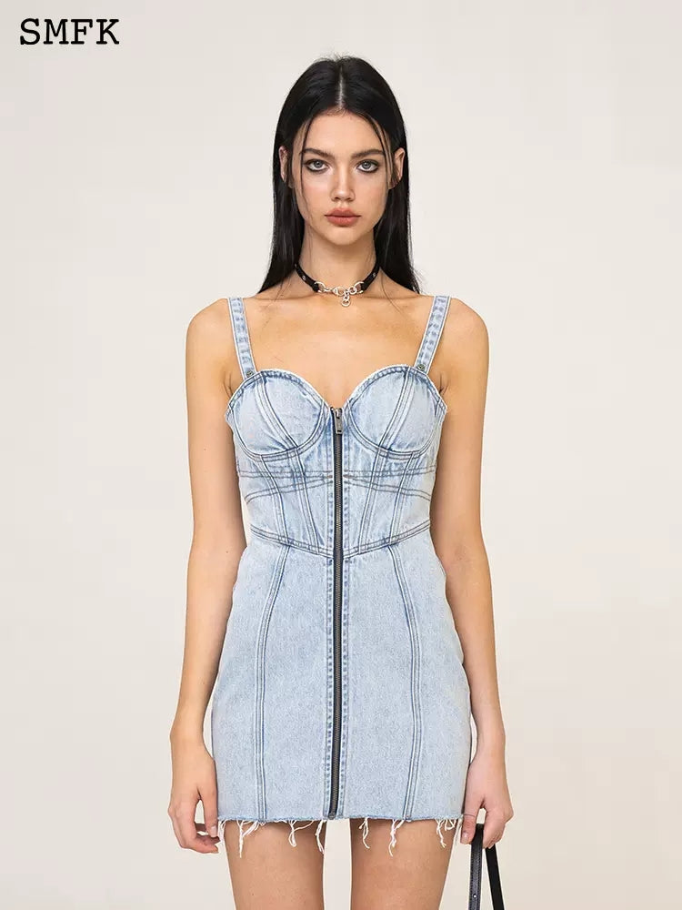 SMFK wild world Rock denim dress with bra