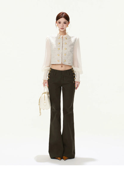 CYNR Vintage Low-Rise Flare Pants