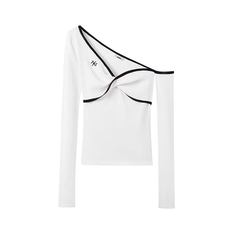 NAWS Twisted off shoulder knitted Top