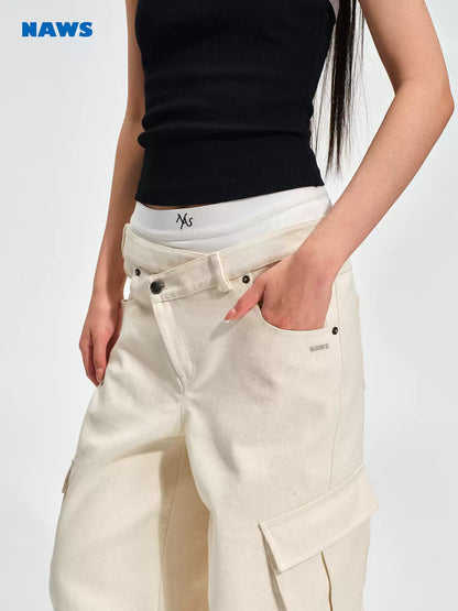 NAWS Multi pocket workwear loose straight leg wide leg pants