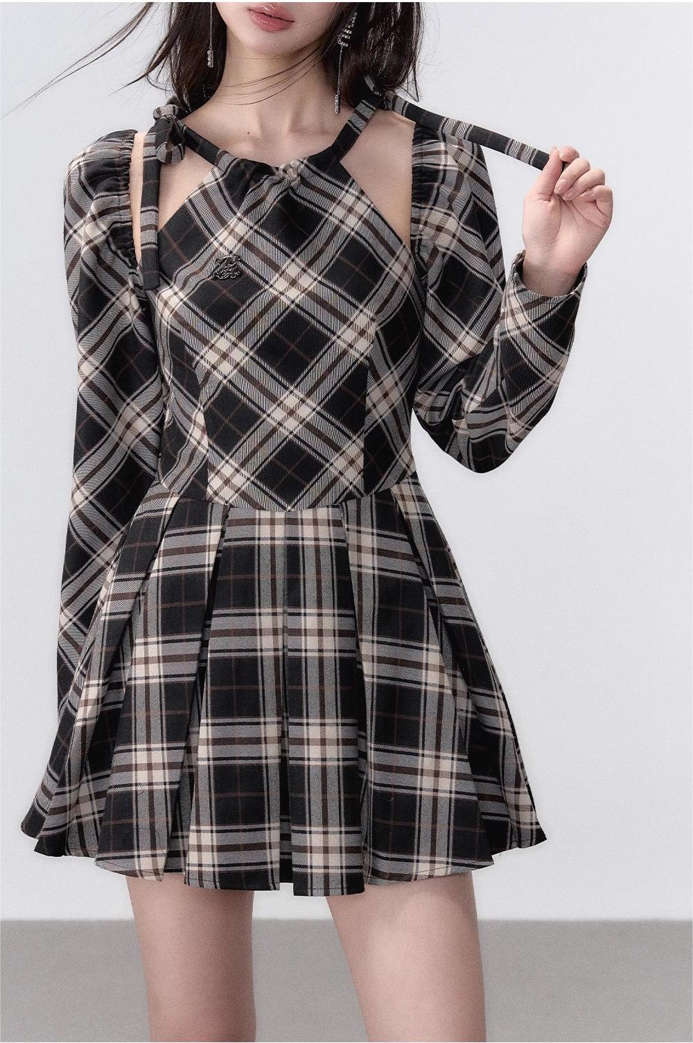 VIA PITTI Hanger plaid A-line dress