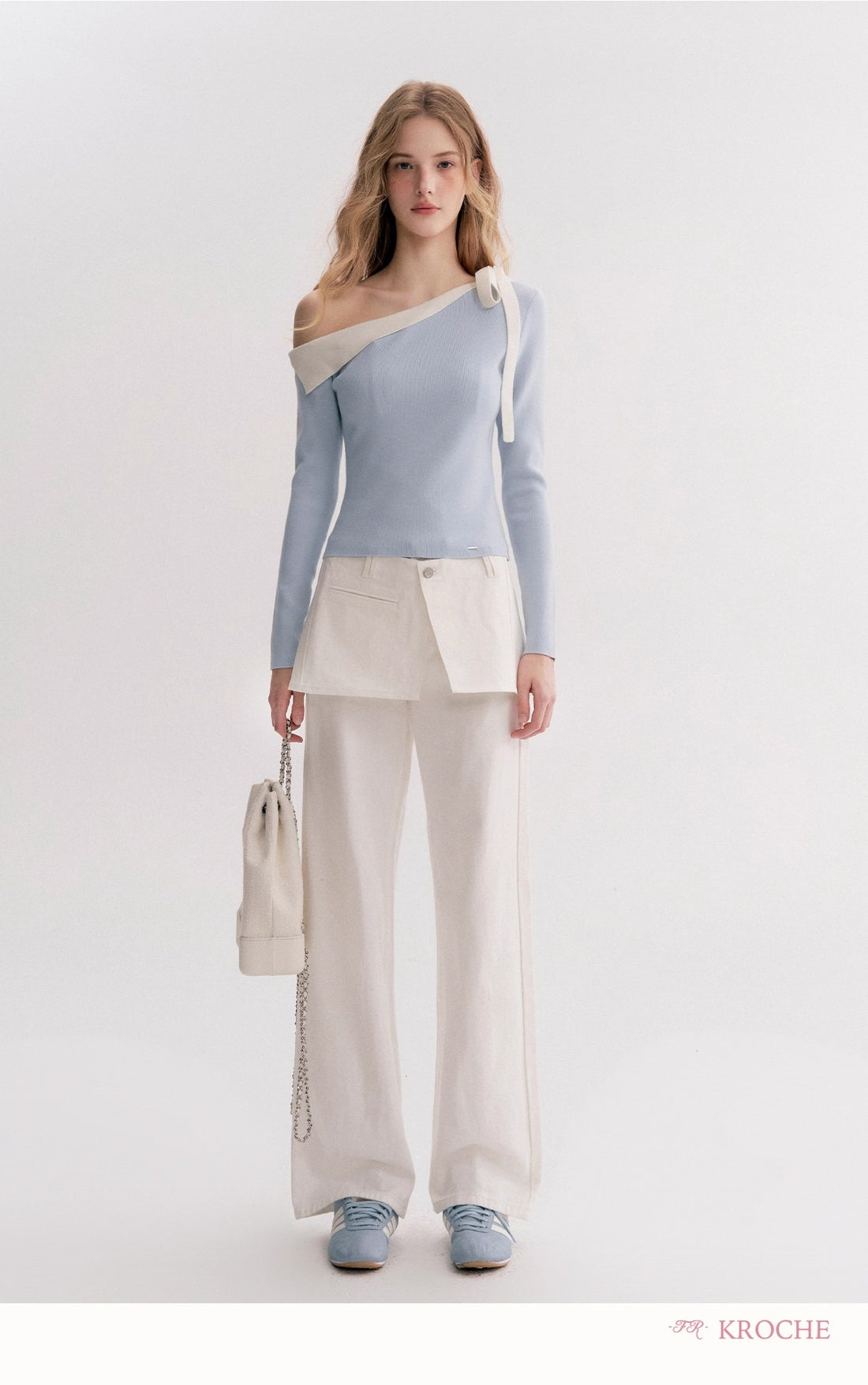 Kroche Denim straight-leg jeans ( skirt panel removable )