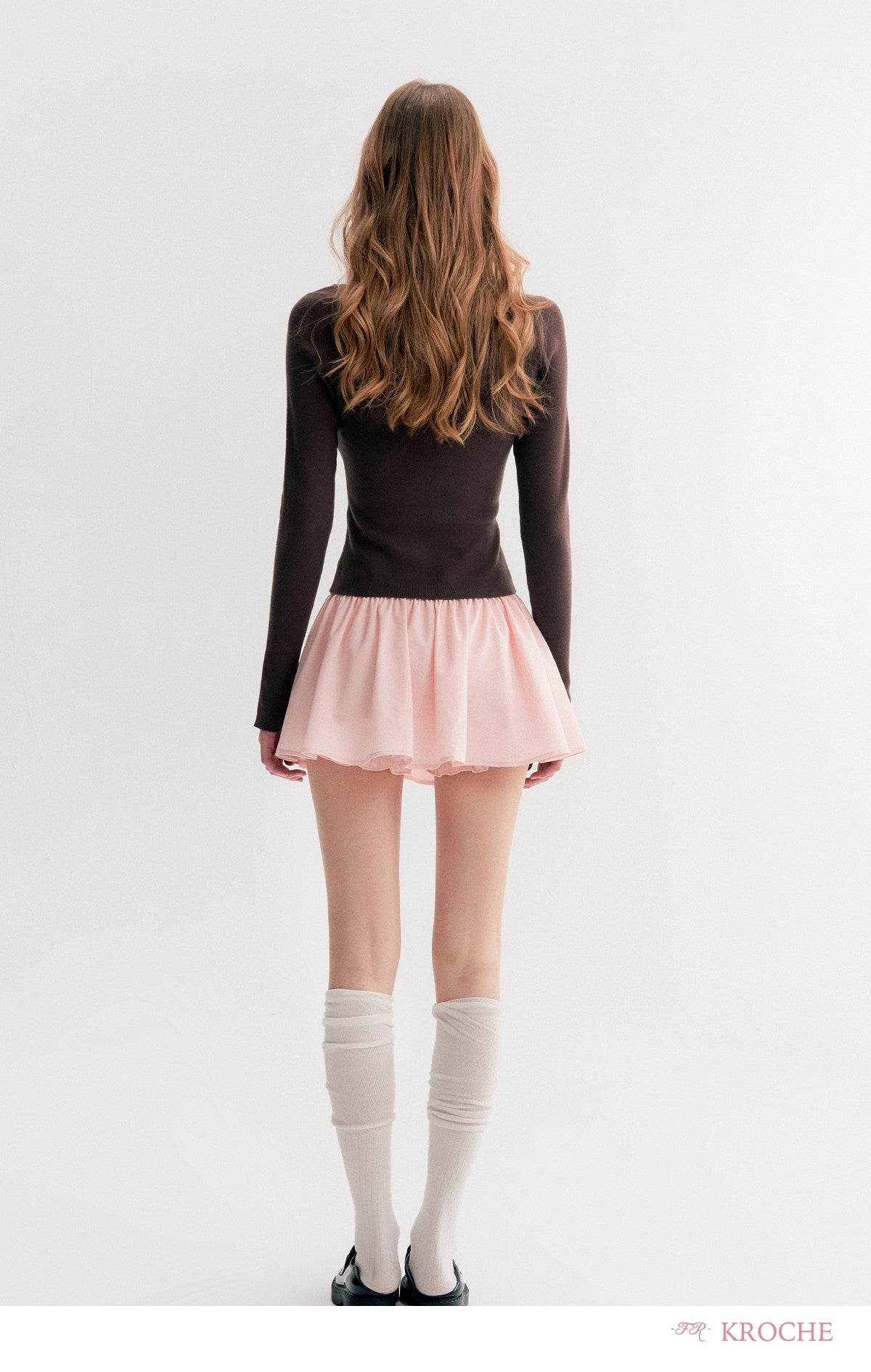 Kroche Pleated Short A-Line Skirt