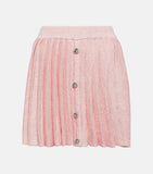 Self-Portrait Pink Pleated Knit Mini Skirt