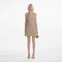 Self-Portrait Gold Boucle Embellished Mini Dress