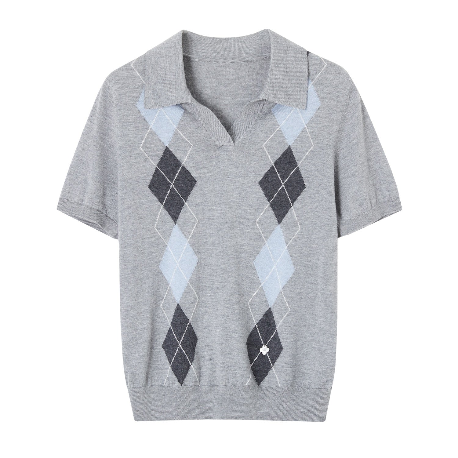SOMESOWE S2609076 Lingge color blocked POLO short sleeved shirt