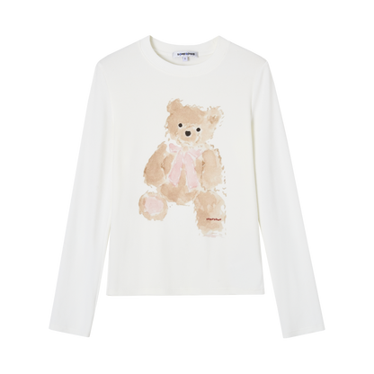 SOMESOWE S2508341 Sweet Bear Cloud Long Sleeve T-shirt