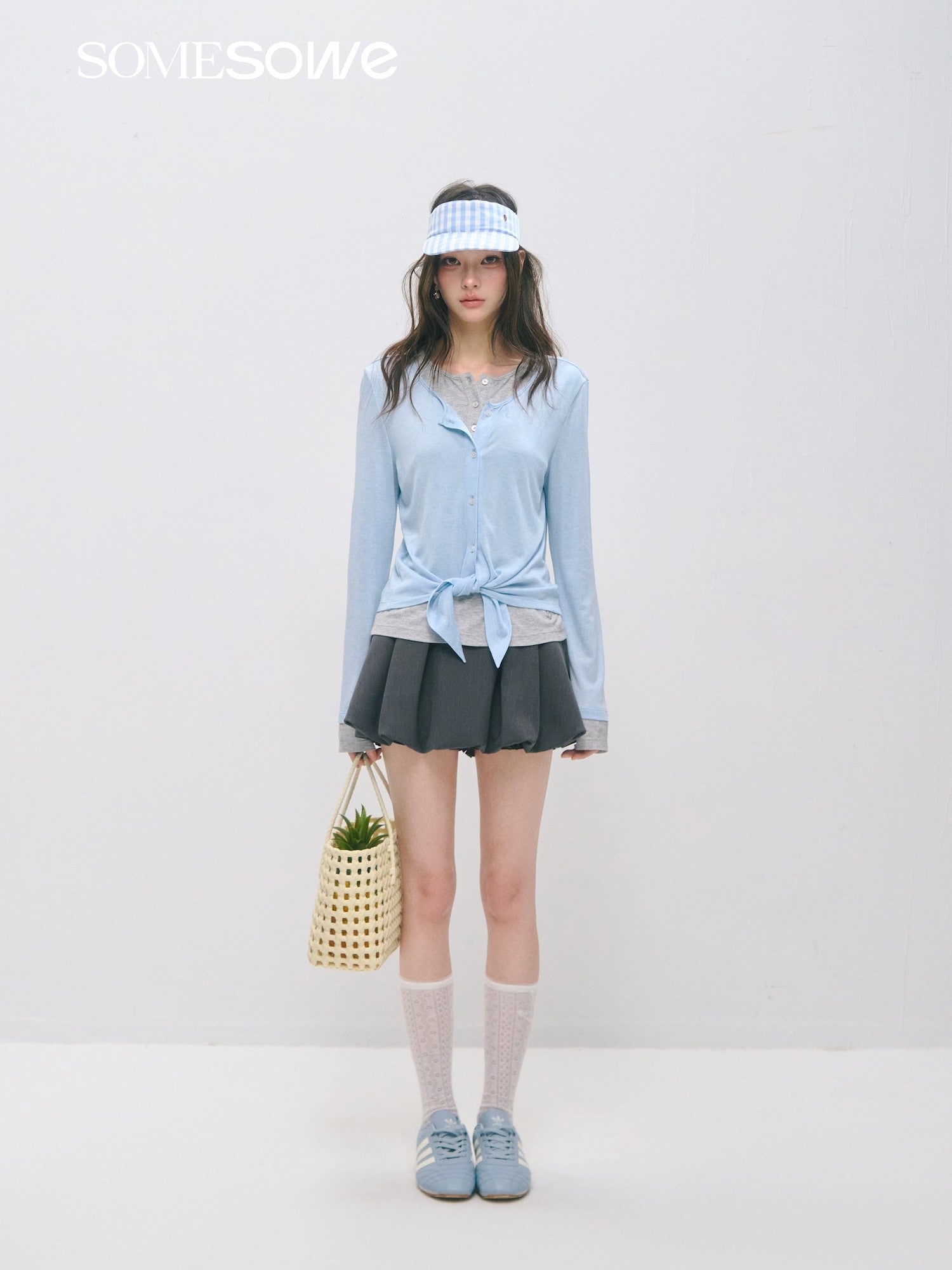 SOMESOWE S2509036 Layered faux two-piece lyocell wool long-sleeved T-shirt