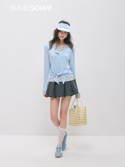 SOMESOWE S2509036 Layered faux two-piece lyocell wool long-sleeved T-shirt