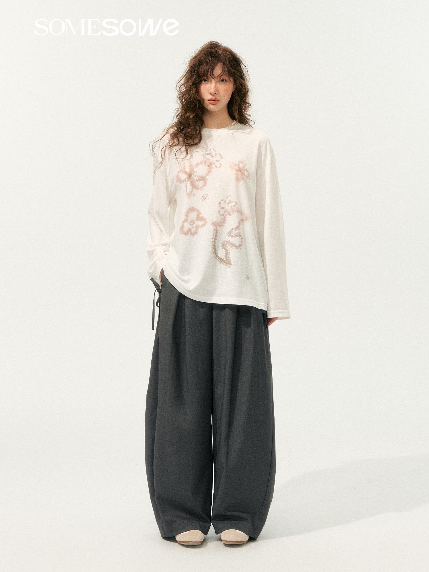 SOMESOWE S2508201 Love and peace long sleeve T-shirt