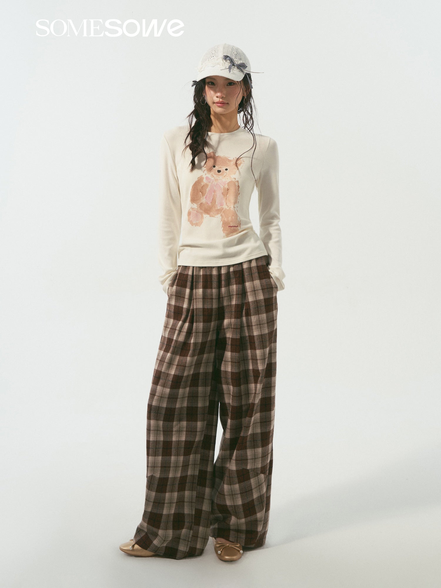 SOMESOWE S2508341 Sweet Bear Cloud Long Sleeve T-shirt