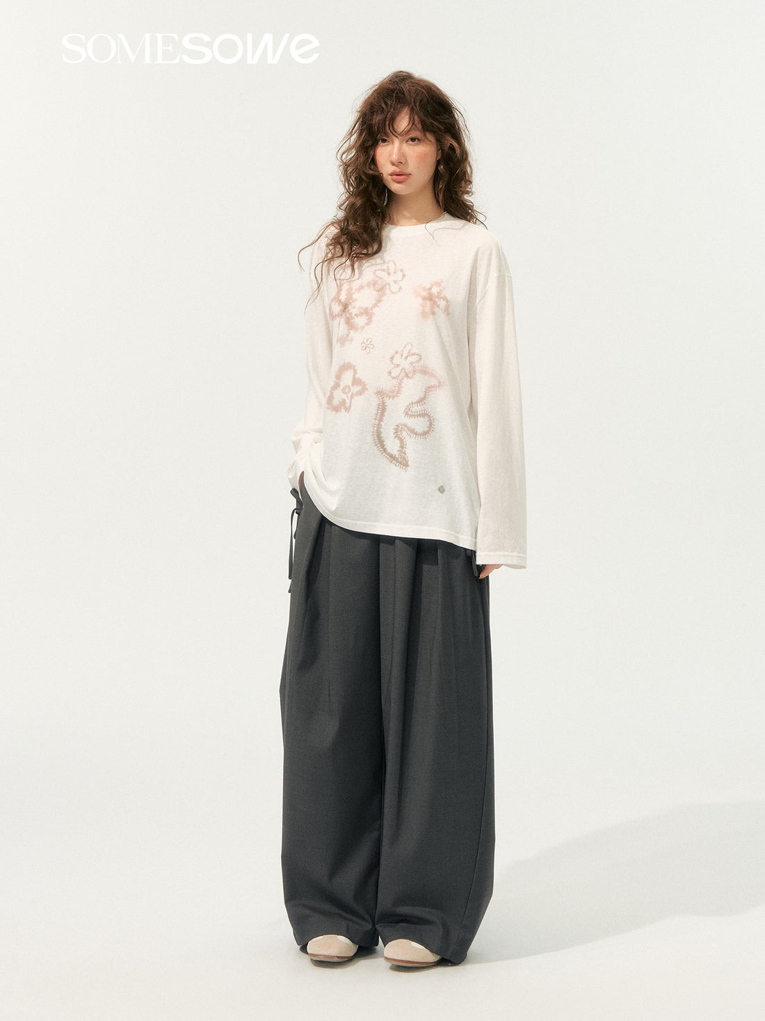 SOMESOWE S2508201 Love and peace long sleeve T-shirt
