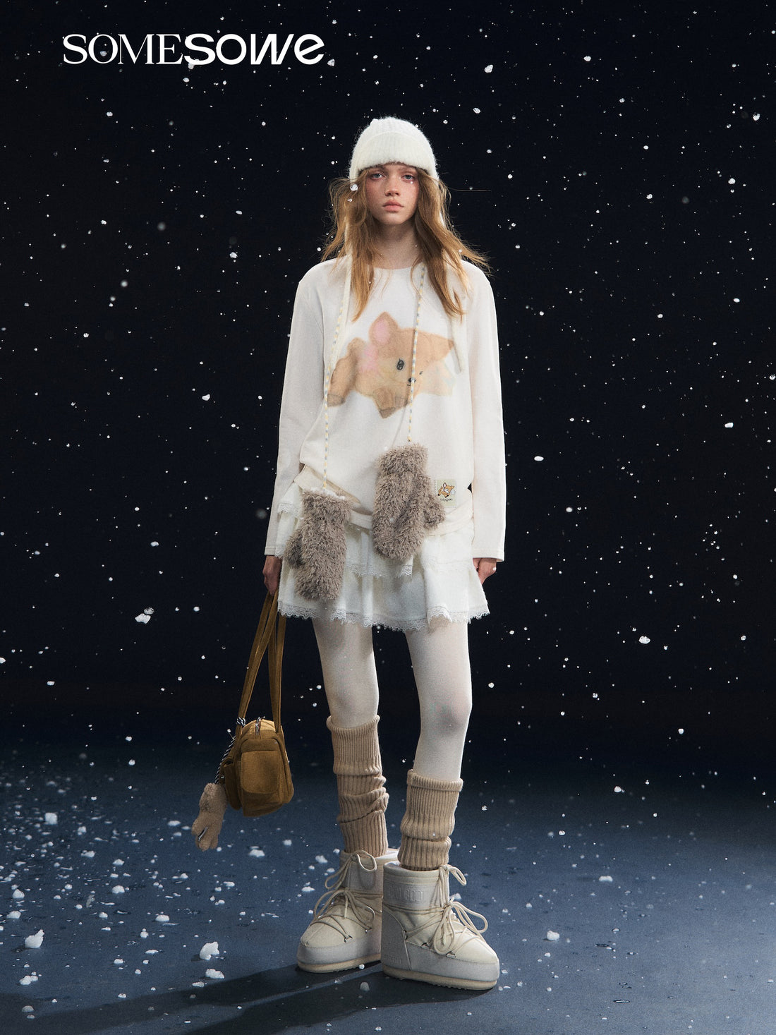 SOMESOWE S2508325 Deer velvet long sleeved T-shirt