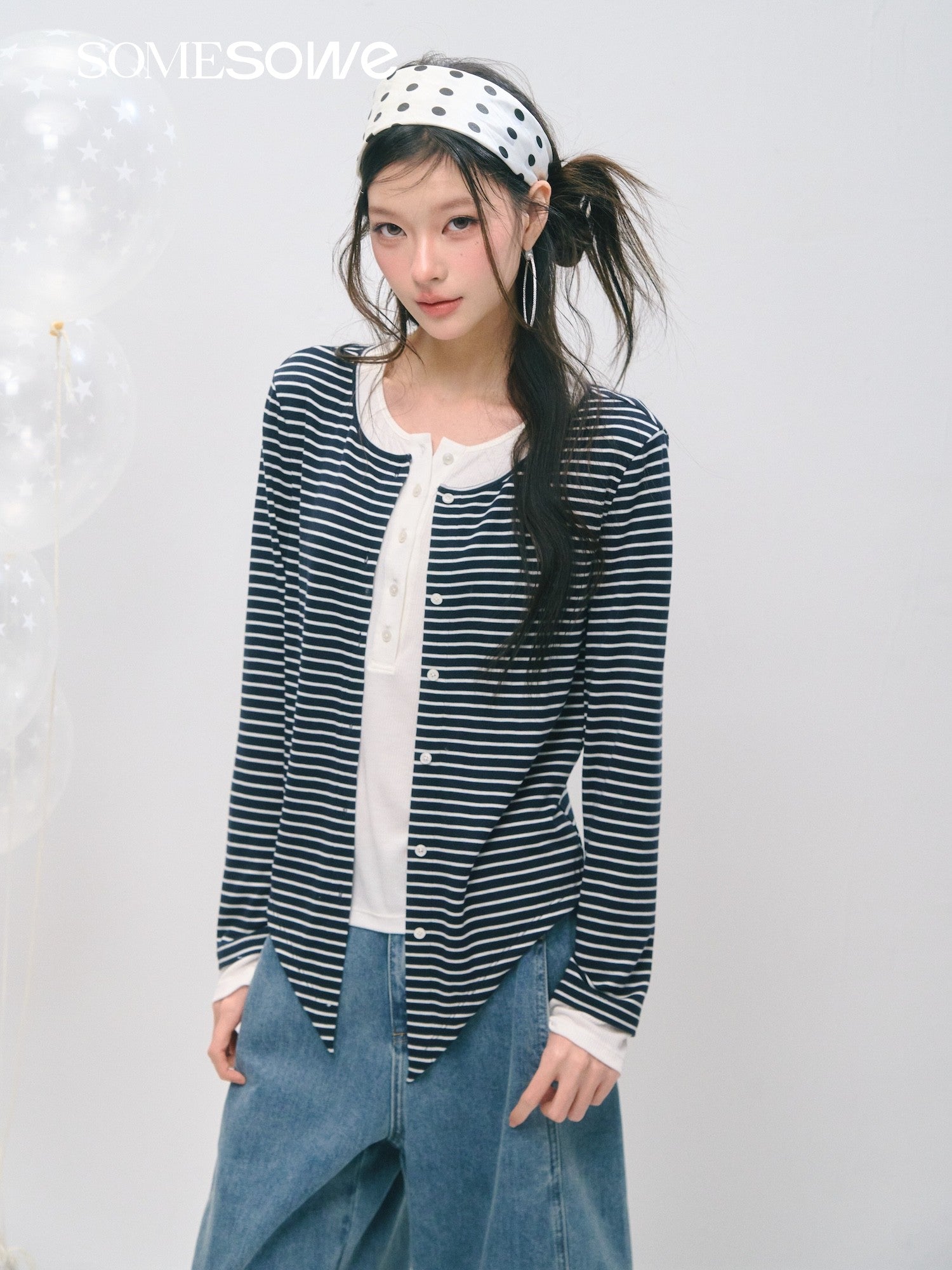 SOMESOWE S2509036 Layered faux two-piece lyocell wool long-sleeved T-shirt