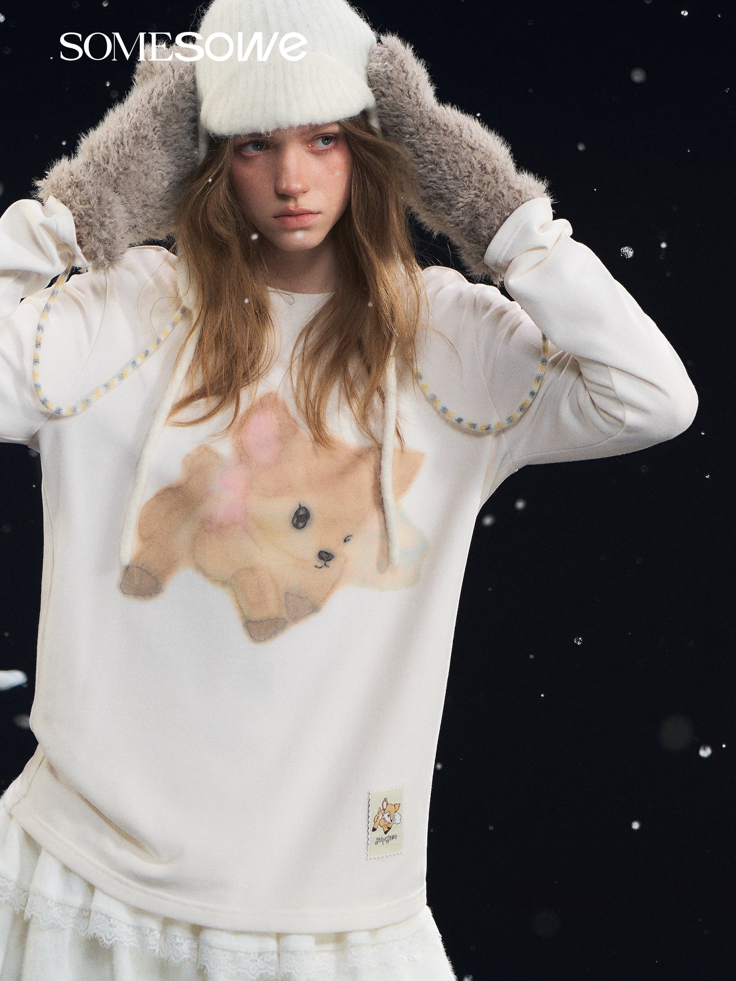 SOMESOWE S2508325 Deer velvet long sleeved T-shirt