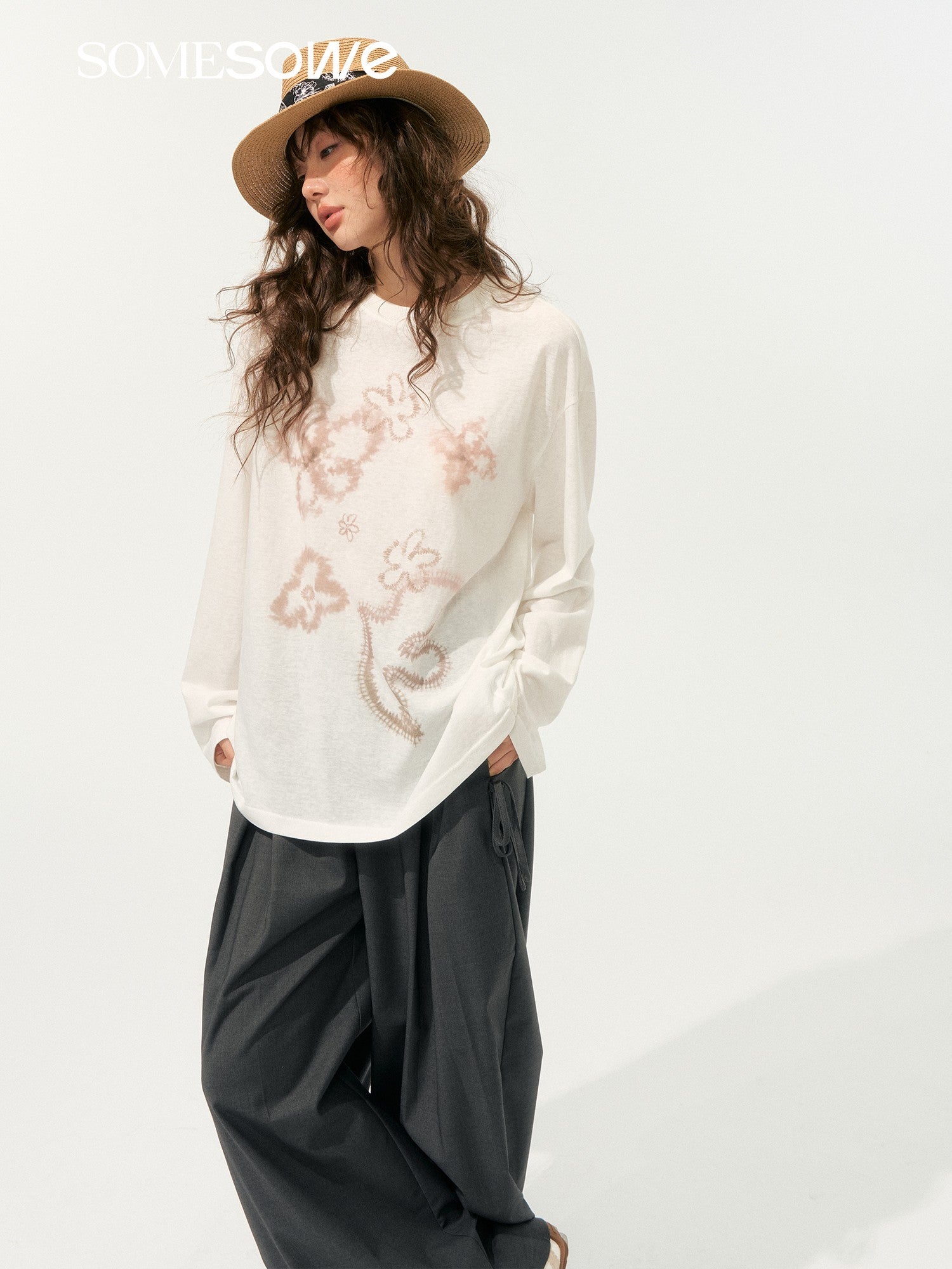 SOMESOWE S2508201 Love and peace long sleeve T-shirt