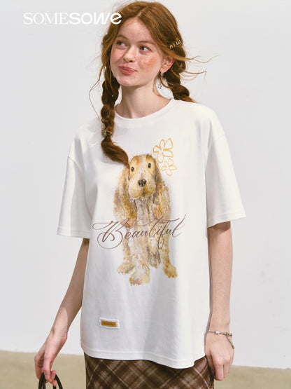 SOMESOWE S2508100 Puppy printed T-shirt