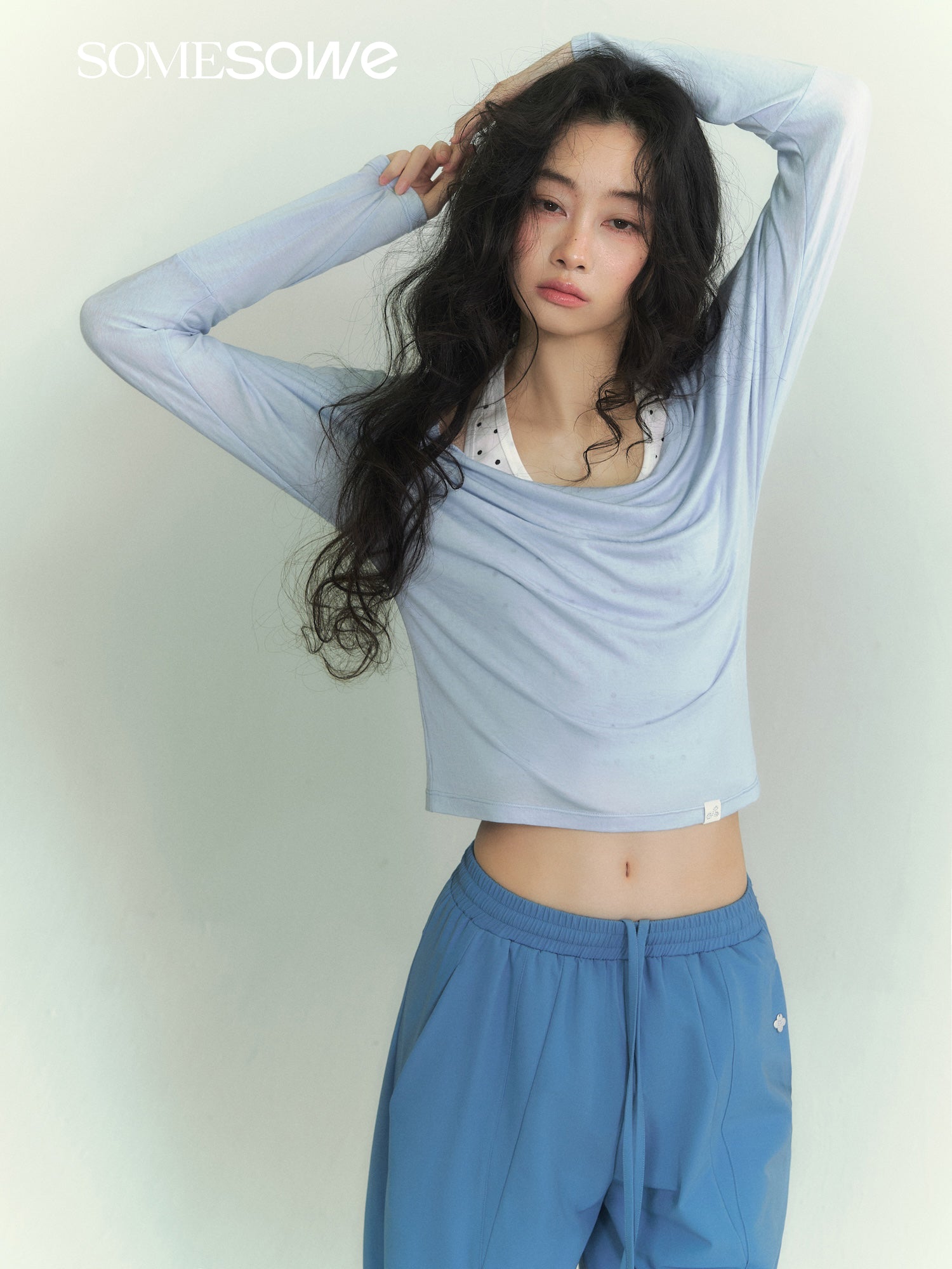 SOMESOWE S2609065 Light wave point stacked two-piece T-shirt set