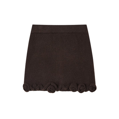 SOMESOWE S2508280&amp;S2508281 Rose V-neck long sleeved sweater + skirt set