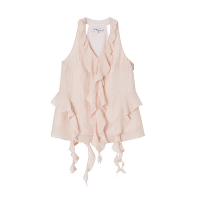 SOMESOWE S2609070 Linen V-neck sleeveless halter top