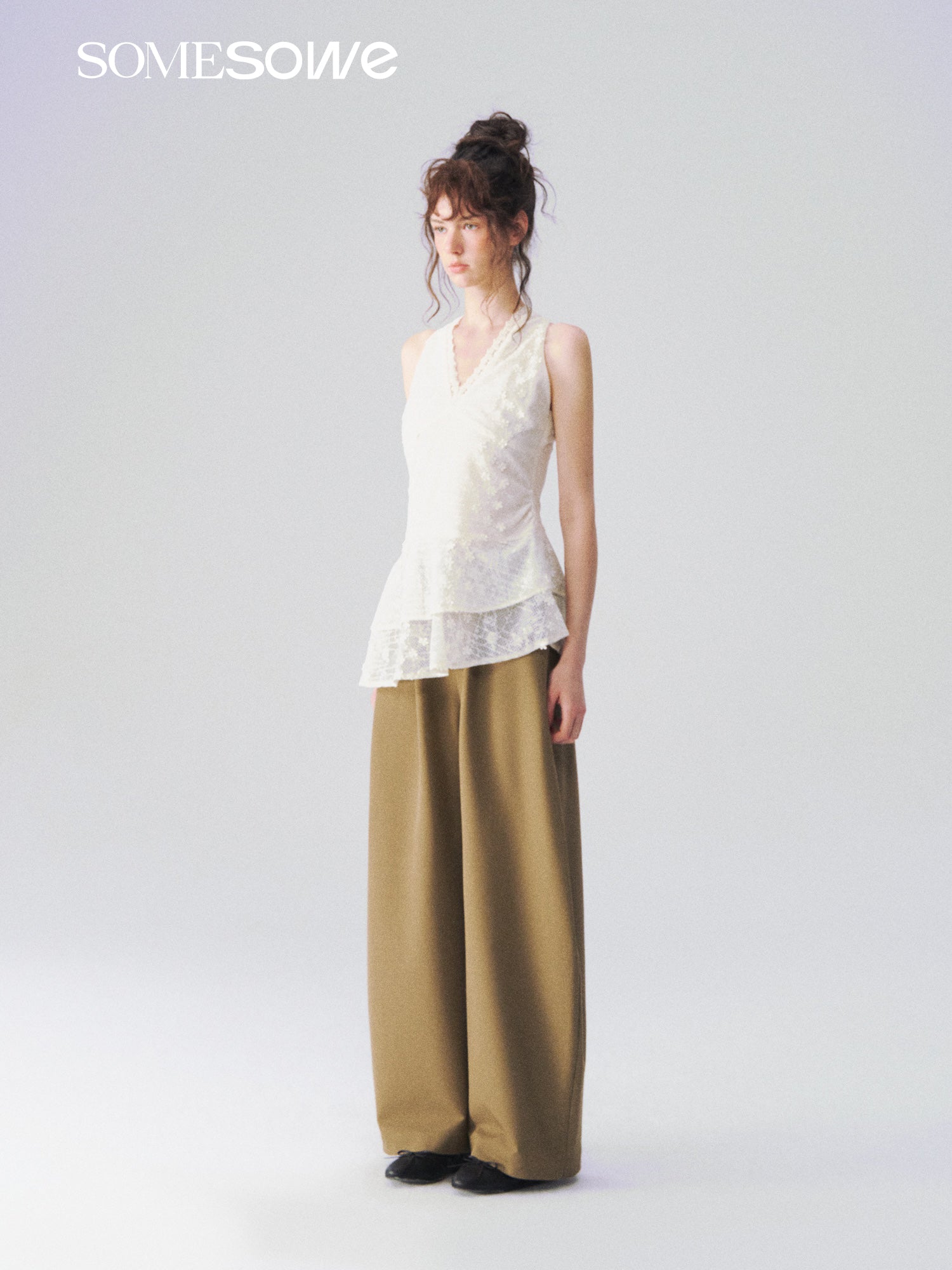 SOMESOWE S2609110 Hollow jacquard V-neck vest