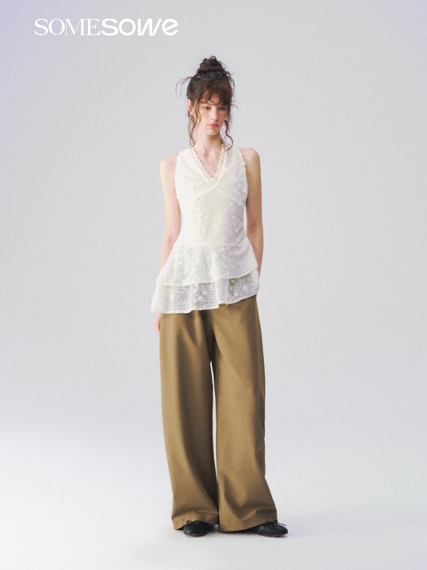 SOMESOWE S2609110 Hollow jacquard V-neck vest