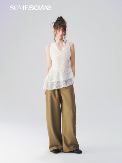 SOMESOWE S2609110 Hollow jacquard V-neck vest