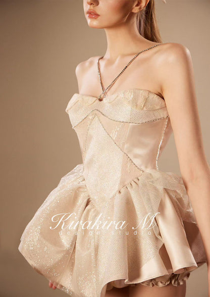 KiraKira.M K121149 &quot;Wonderlust&quot; Champagne glitter tutu-dress