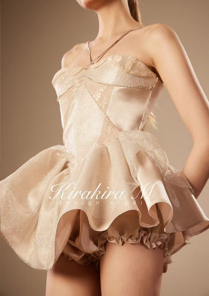 KiraKira.M K121149 &quot;Wonderlust&quot; Champagne glitter tutu-dress