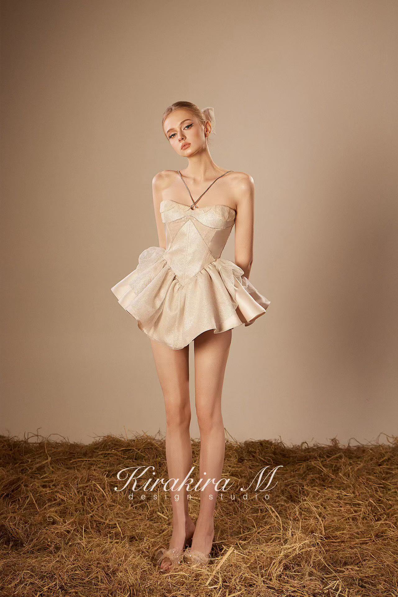 KiraKira.M K121149 &quot;Wonderlust&quot; Champagne glitter tutu-dress