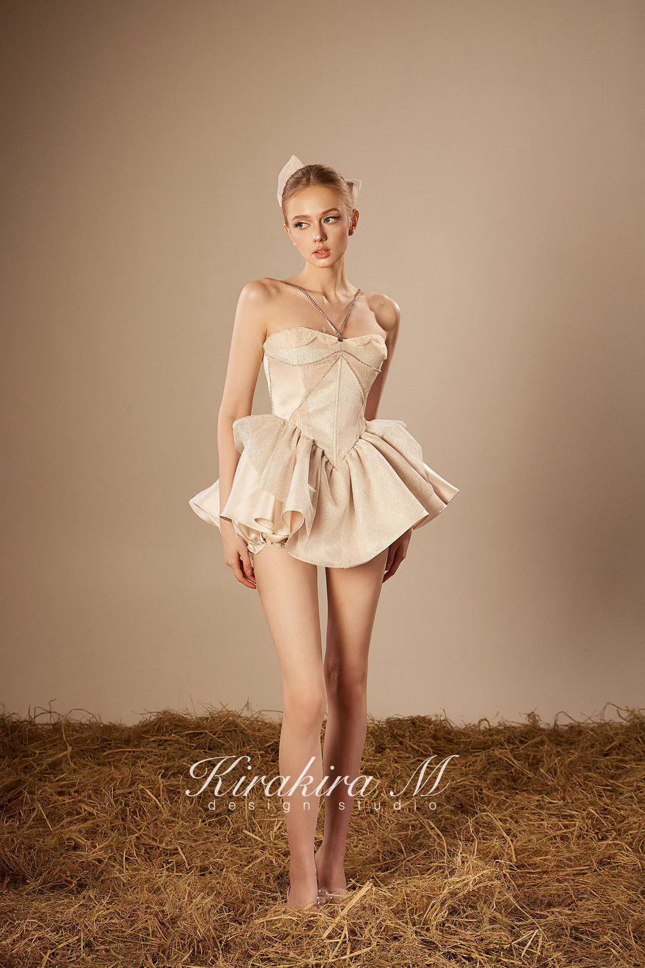 KiraKira.M K121149 &quot;Wonderlust&quot; Champagne glitter tutu-dress