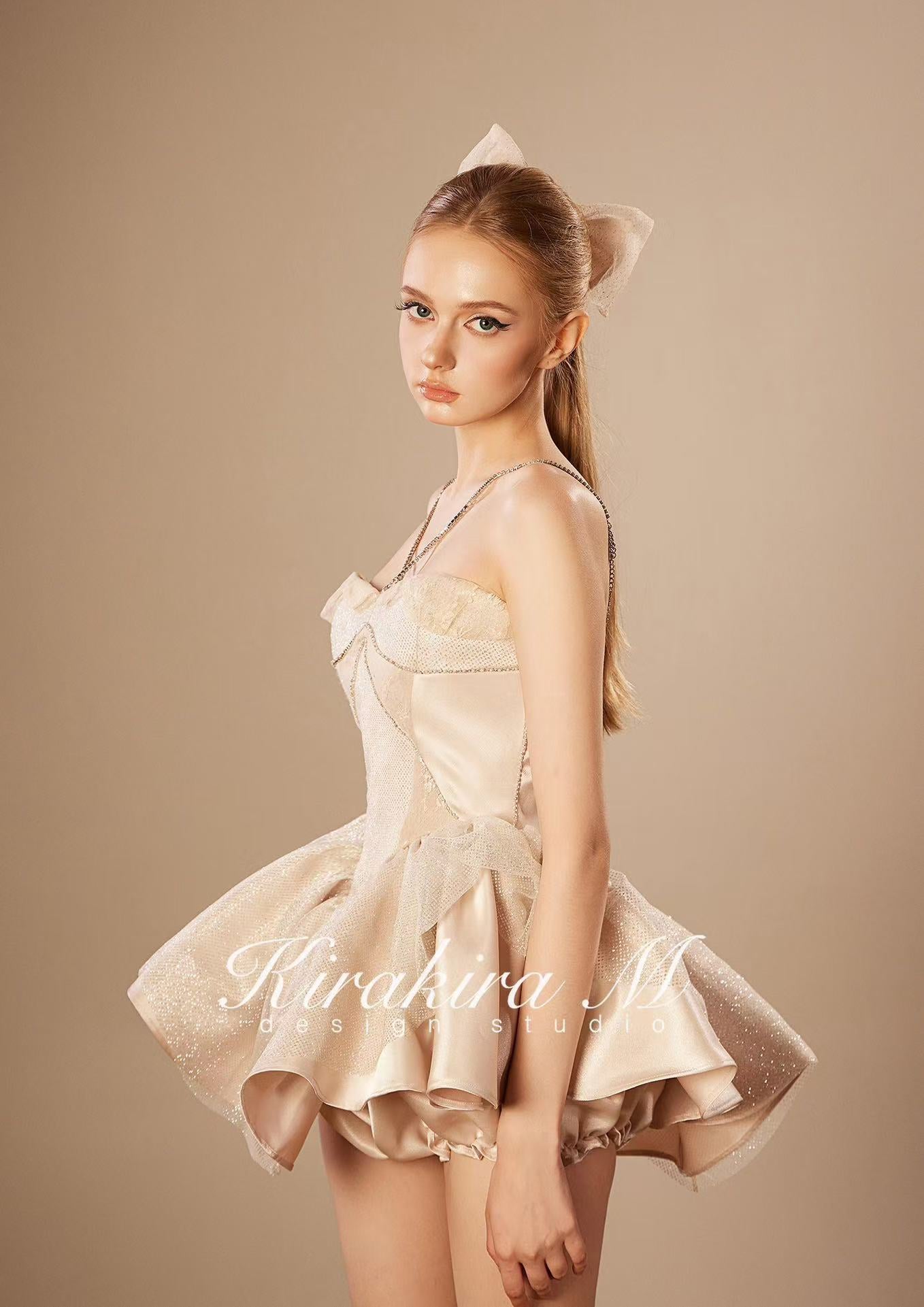 KiraKira.M K121149 &quot;Wonderlust&quot; Champagne glitter tutu-dress