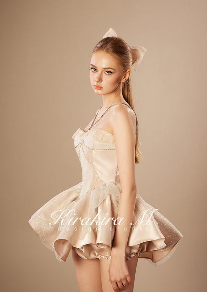 KiraKira.M K121149 &quot;Wonderlust&quot; Champagne glitter tutu-dress