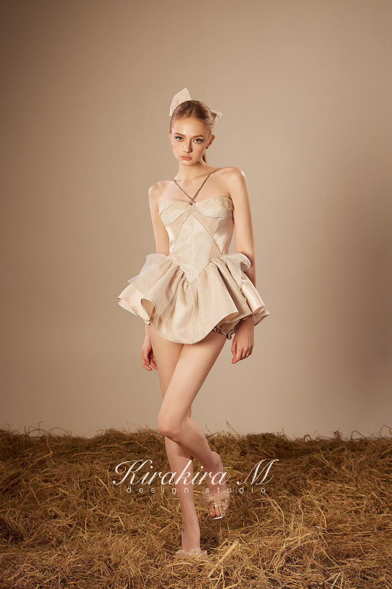 KiraKira.M K121149 &quot;Wonderlust&quot; Champagne glitter tutu-dress