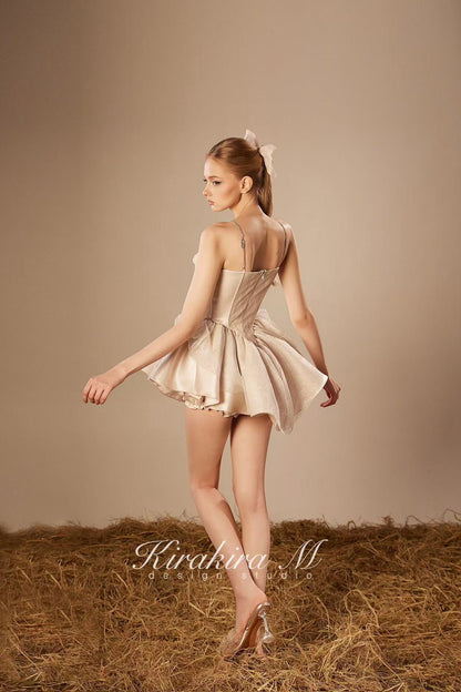 KiraKira.M K121149 &quot;Wonderlust&quot; Champagne glitter tutu-dress