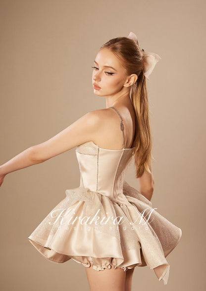 KiraKira.M K121149 &quot;Wonderlust&quot; Champagne glitter tutu-dress