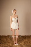 KiraKira.M K121148 "Wonderlust" White glitter layers of lace dress