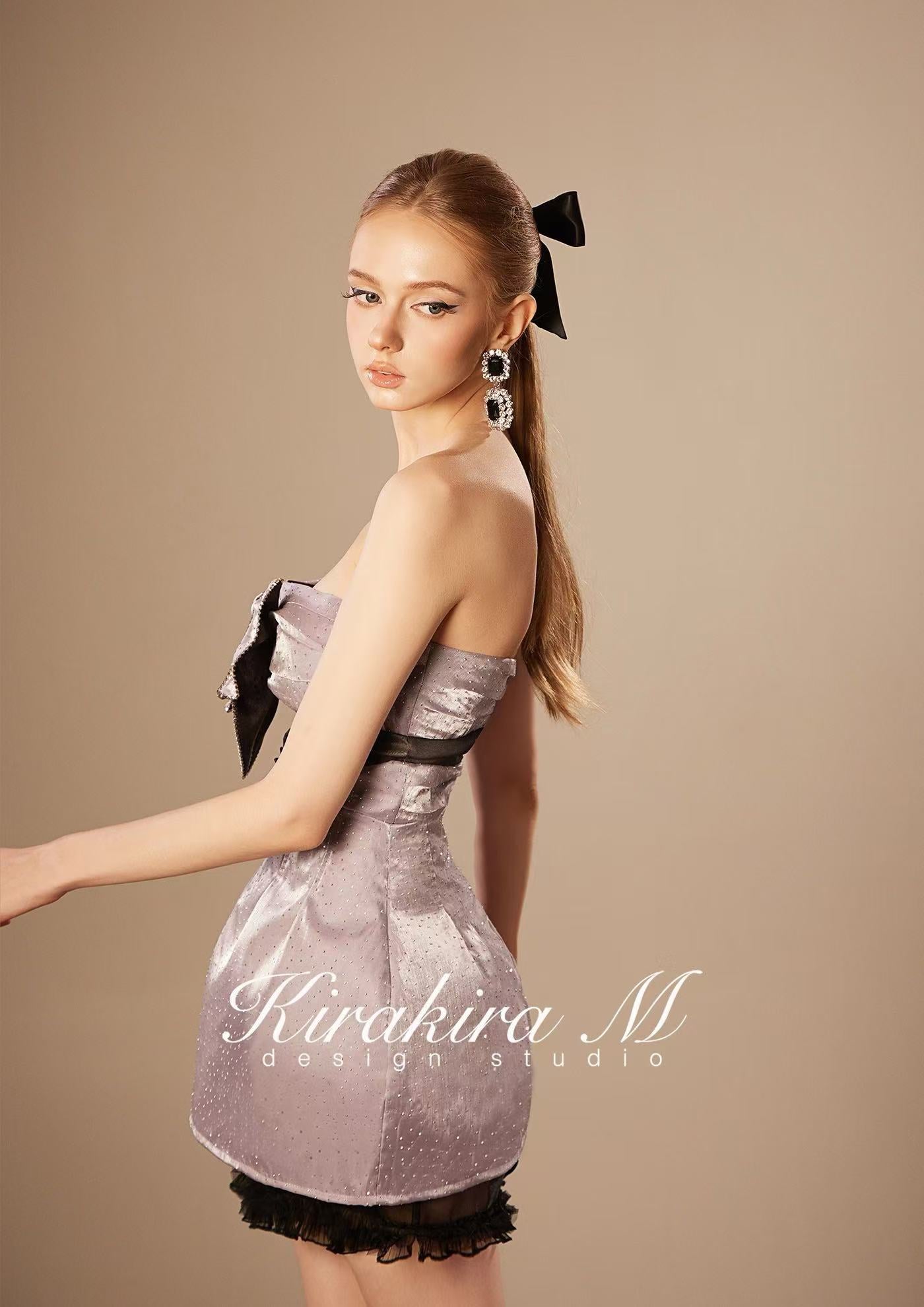 KiraKira.M K121154 &quot;Wonderlust&quot; Bright purple hollowed bow dress