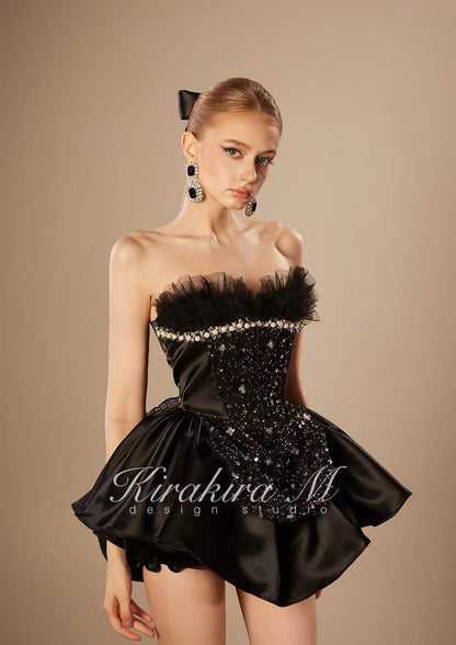 Kirakira.M K121147 &quot;Wonderlust&quot; Black Layer of lace tutu-dress