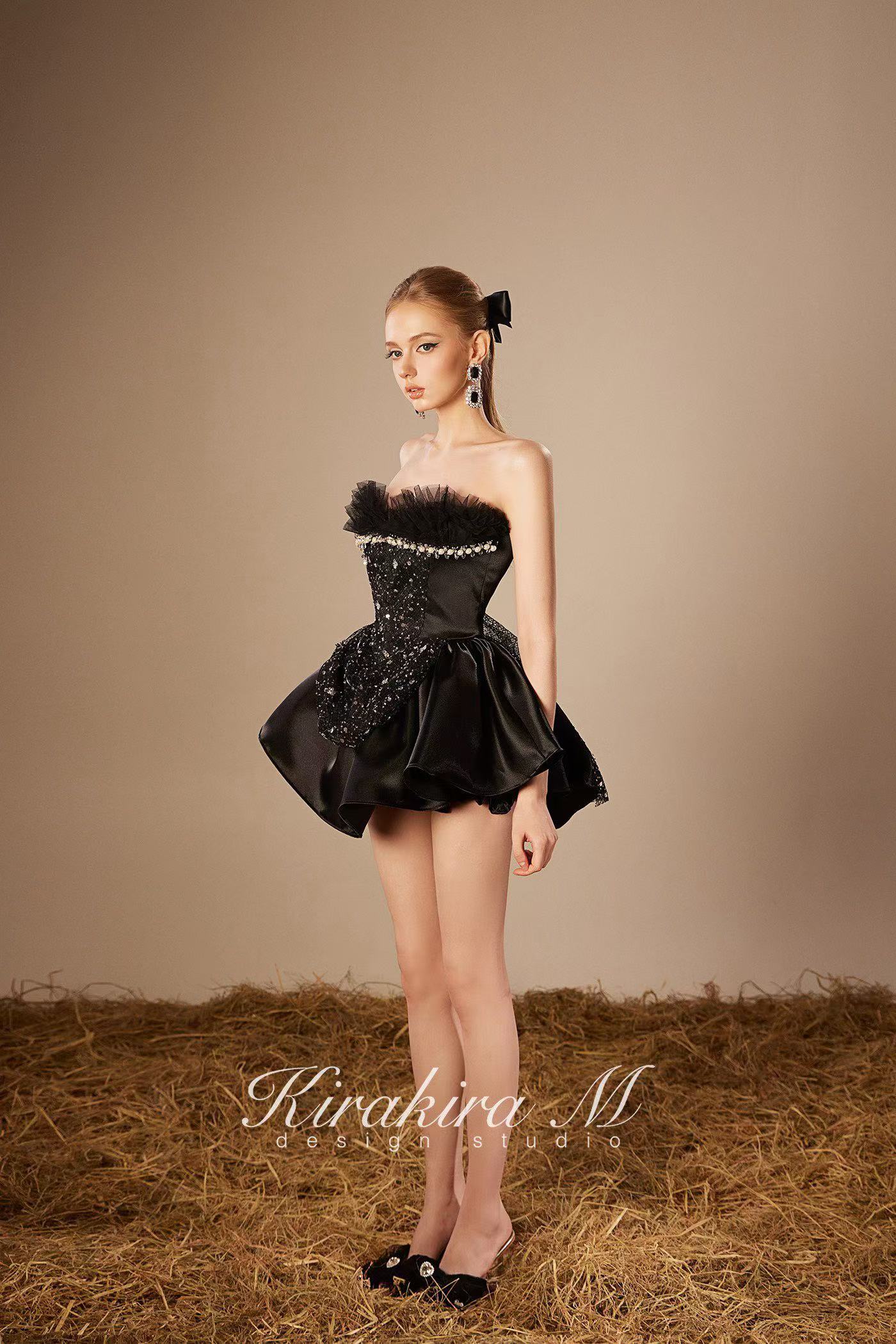 Kirakira.M K121147 &quot;Wonderlust&quot; Black Layer of lace tutu-dress